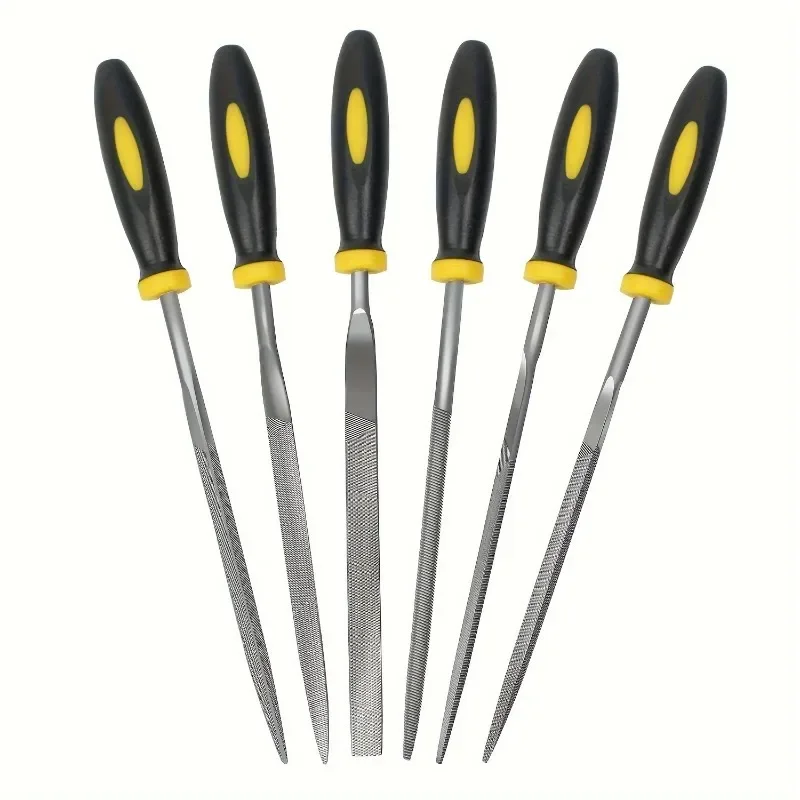 Premium Needle File Set High-Carbon Steel Non-Slip Ergonomic Handle Wood Plastic Model Filing Tools