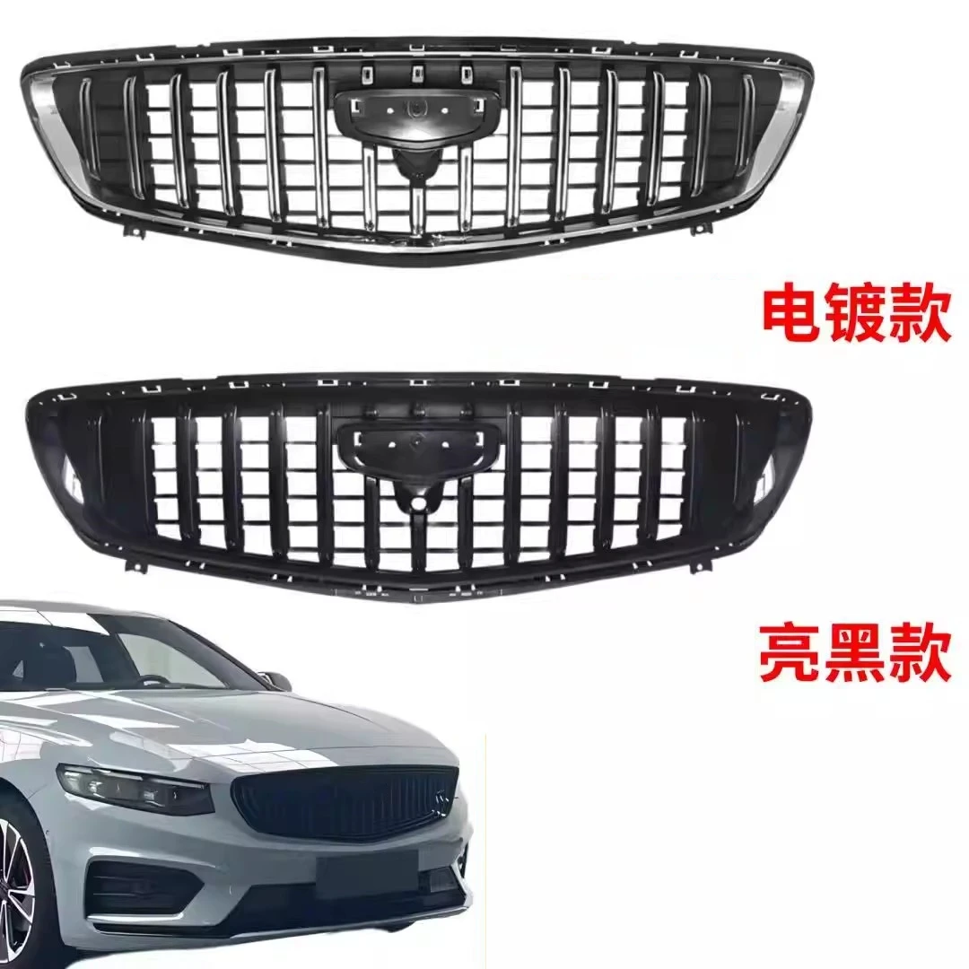 Chrome Grille Black Radiator Grill for Geely Preface 2021 2023 Modified Car Front Bumper Net Assembly