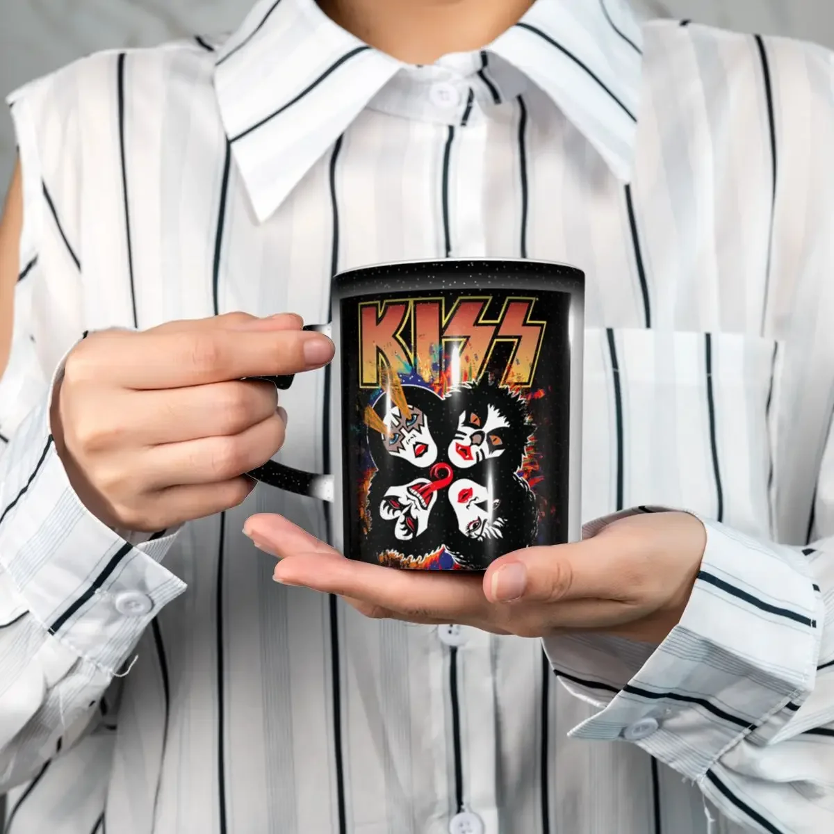 Kiss Rock Band Retor Mug Funny Ceramic Coffee Cups Tea Mugs Milk Cup Drinkware Gifts for Friends