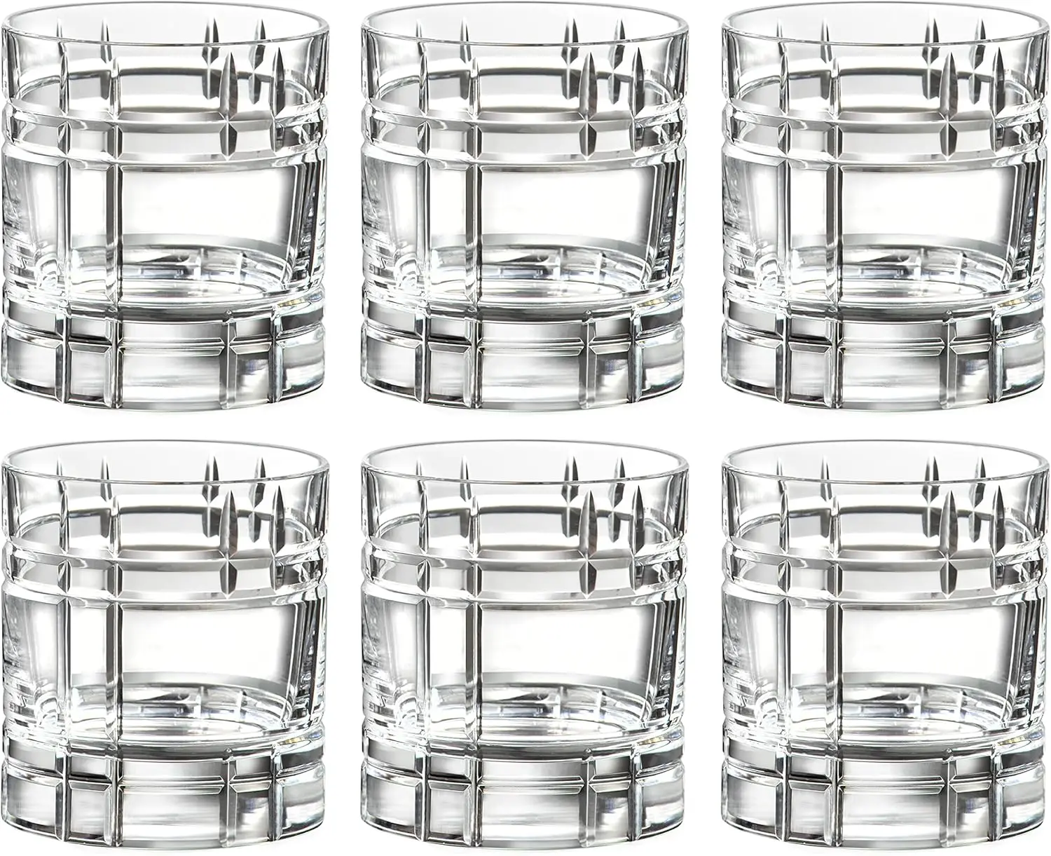 

Tumbler Glass - Double Old Fashioned - Set of 6 - Glasses - Designed DOF Crystal Glass Tumblers - For Whiskey - Bourbon - Water