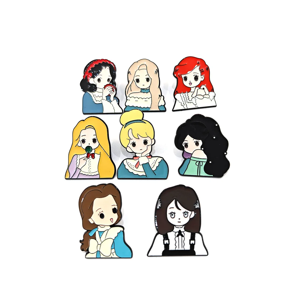 

Pretty Princess Pins Cartoon Gifts for Kids Anime Badges Brooches for Clothing Enamel Pin Rose Women's Jewelry Accessories