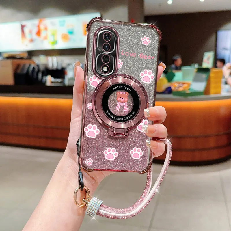 المتقدمة الماس حزام بريق وشاح الدب حامل هاتف الحال بالنسبة لهواوي الشرف 9X برو 60 70 80 90 100 200 300 برو الترا Y9s