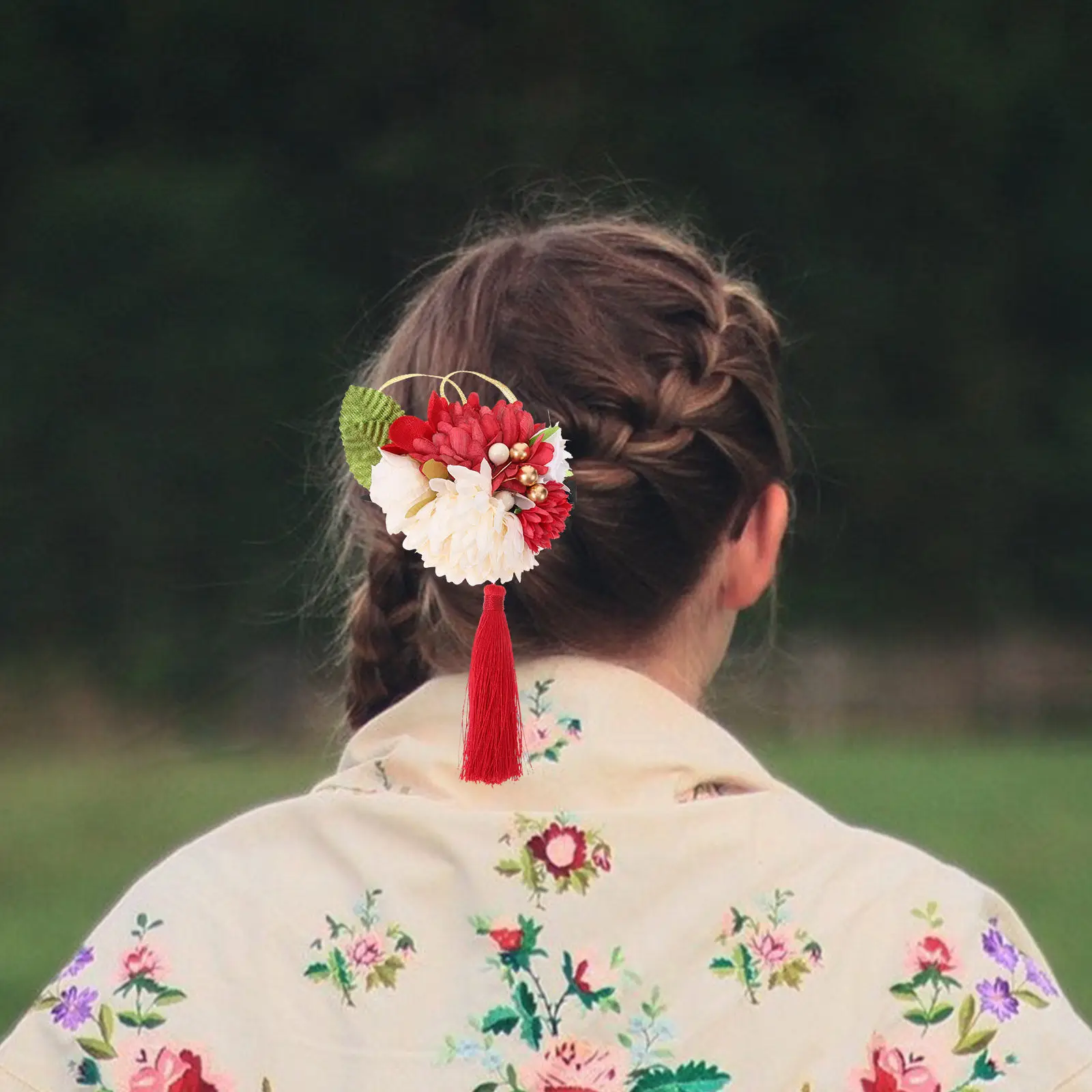 

Japanese Style Artificial Flower Hair Clip Hair Ornament for Women Wide Uses Wedding Evening Party Banquet Cosplay Christmas New