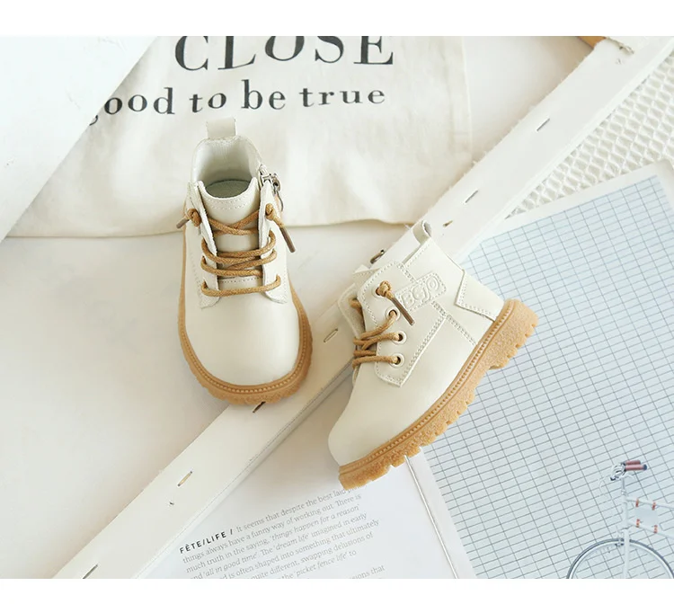 Neue Frühling/Herbst Baby Stiefel Leder Britischen Stil Jungen Mode Stiefel Gummi Sohle Zip Seite Kleinkind Mädchen Stiefeletten 15-25 – Detail 7