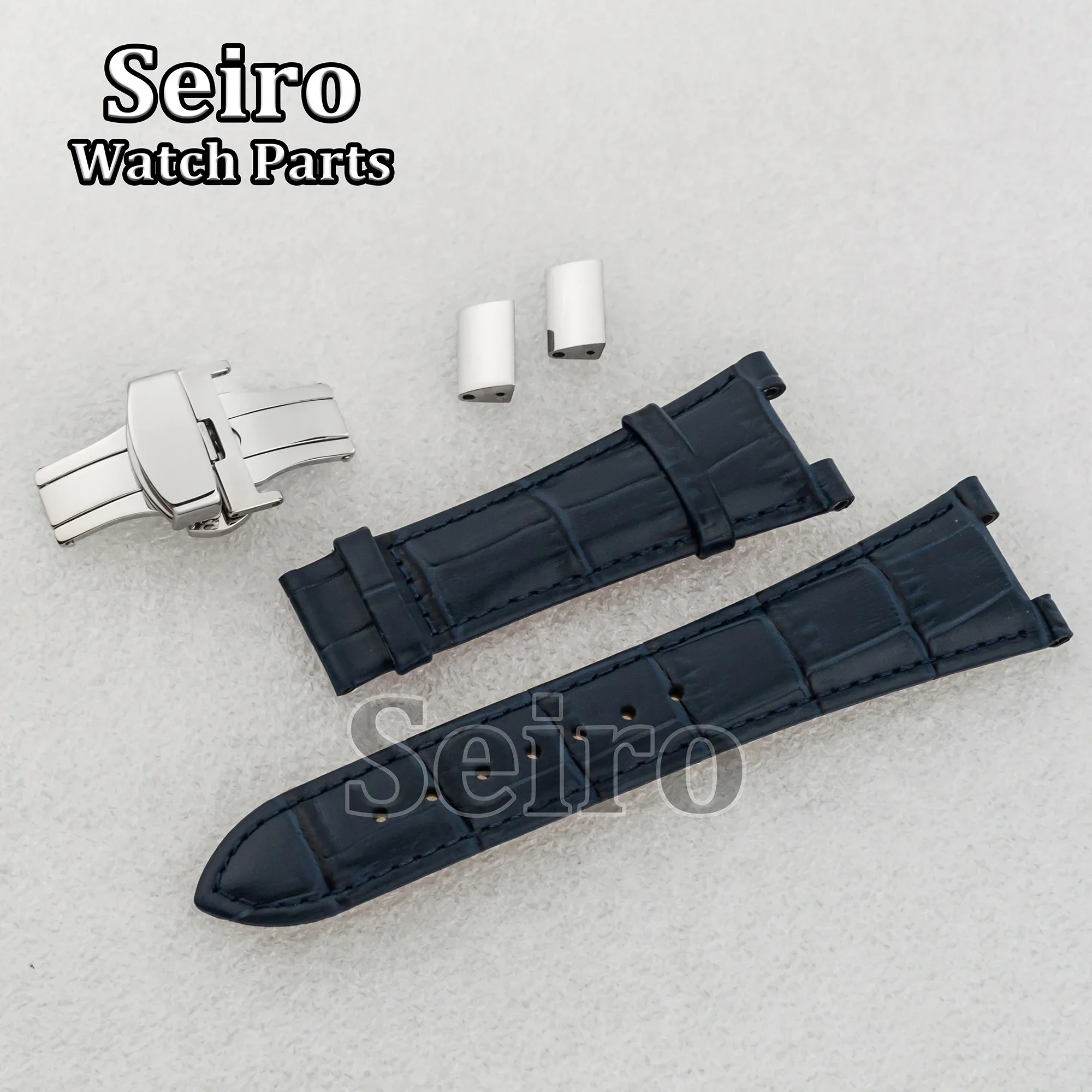 

25MM Watch Genuine Leather Strap Band Stainless Steel Silver Black Rose Gold Buckle for Nautilus Watch Case Modified Accessories