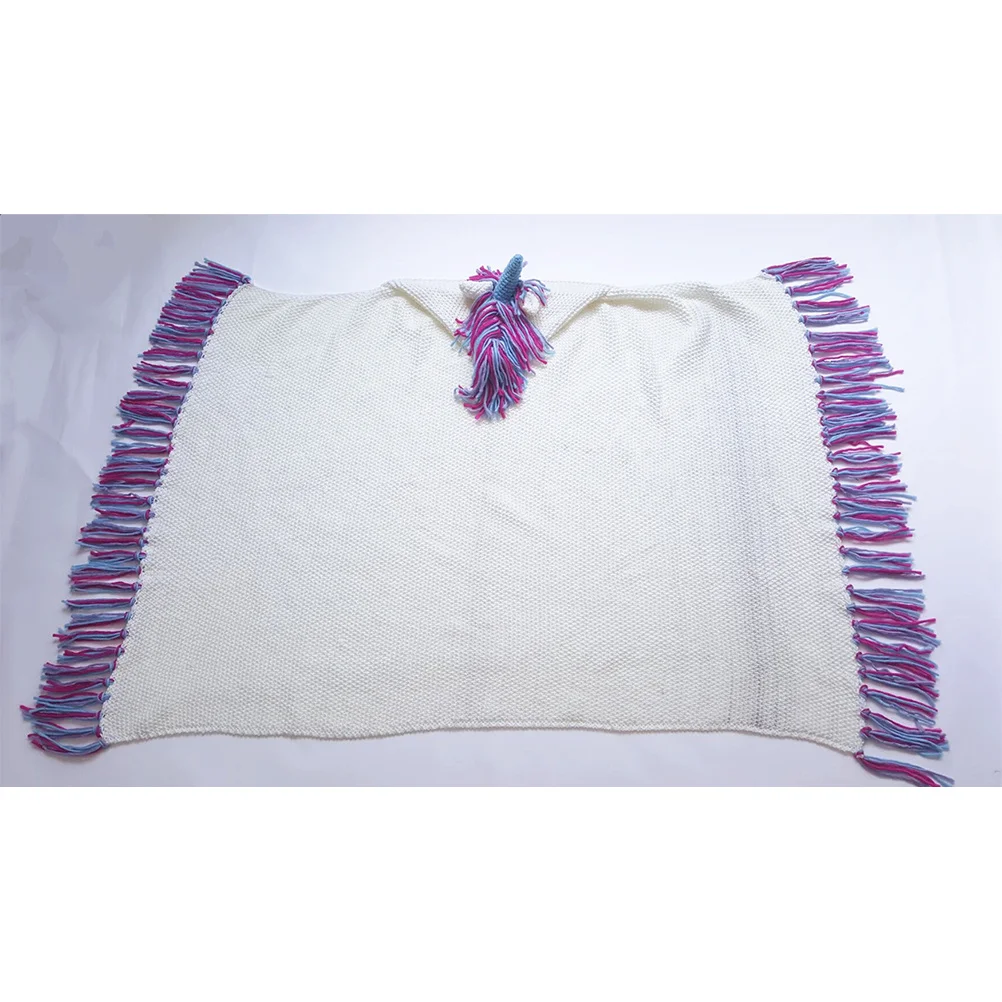Colorful Unicorn Wool Knitted Blanket Cozy Skin-Friendly Crochet Sleeping Cover for Kids Warm Breathable Blanket