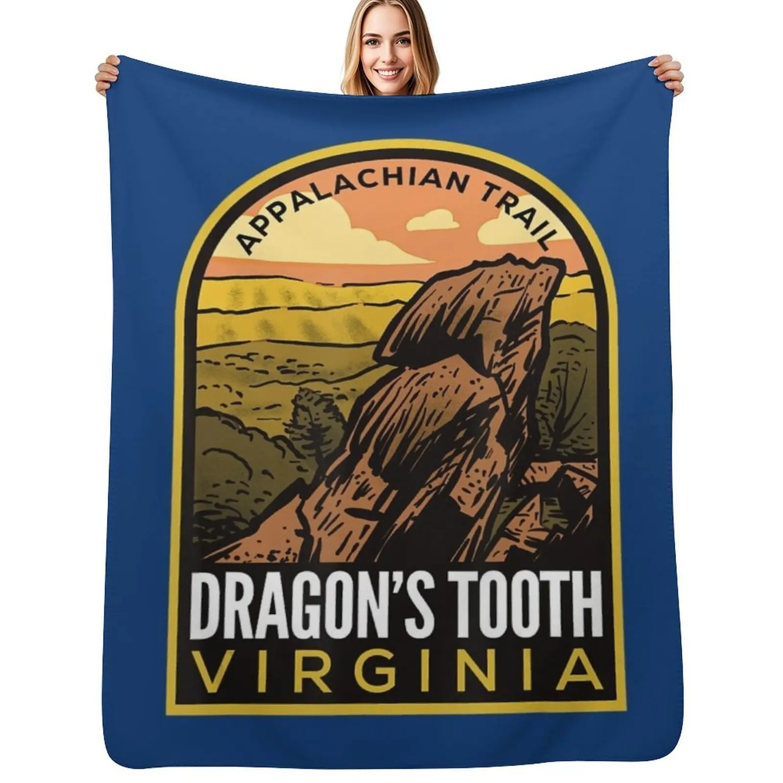 

Dragon's Tooth Virginia Appalachian Trail Throw Blanket Warm Flannel Blanket for Couch Chair Bedroom