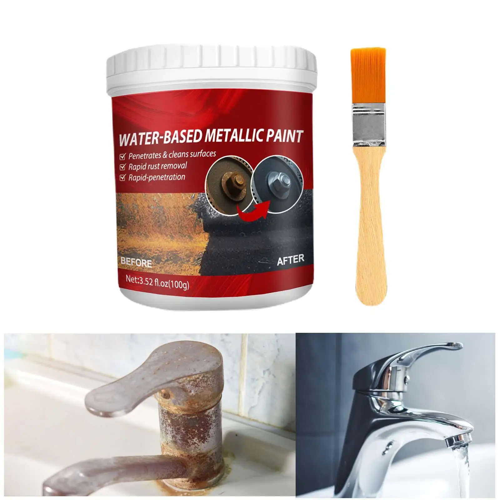 Metal Rust Remover Metal Rust Paint for Automotive Trash Cans Aviation