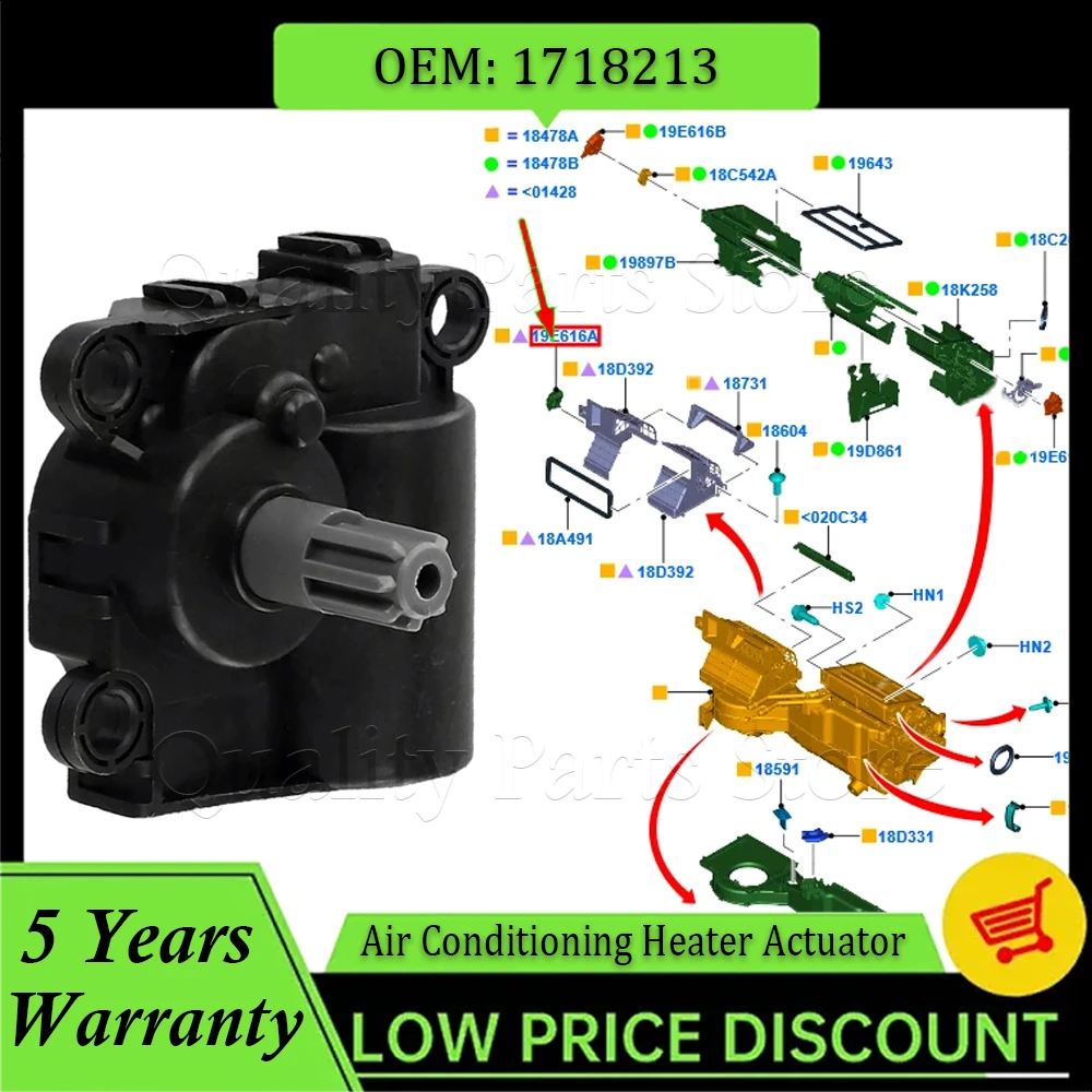 

1718213 AB3919E616AA New Air Conditioning Heater Actuator For Ford Ranger 2011+ HVAC Air Inlet Door Actuator Car Accessories