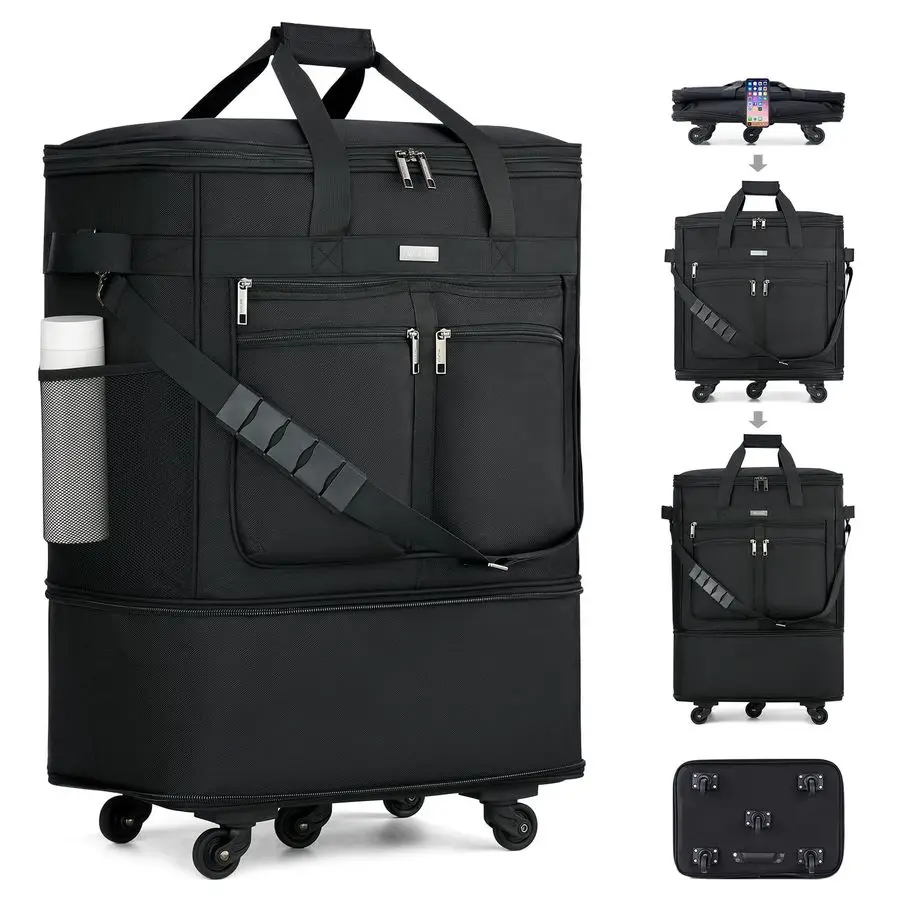 

Expandable Luggage Bags for Travel Foldable Suitcase with Wheels Collapsible Rolling Travel Duffle Bag Lightweight Large Suitcas