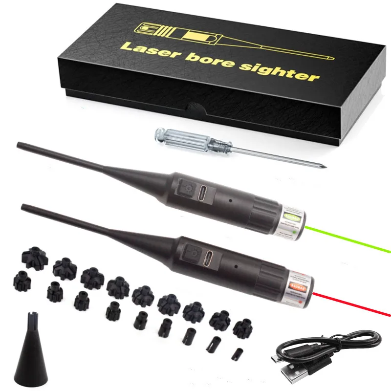 18 Adapters Laser Boresighter from .177 .22 Caliber to .50 .78 Red Laser Collimator Bore Sight
