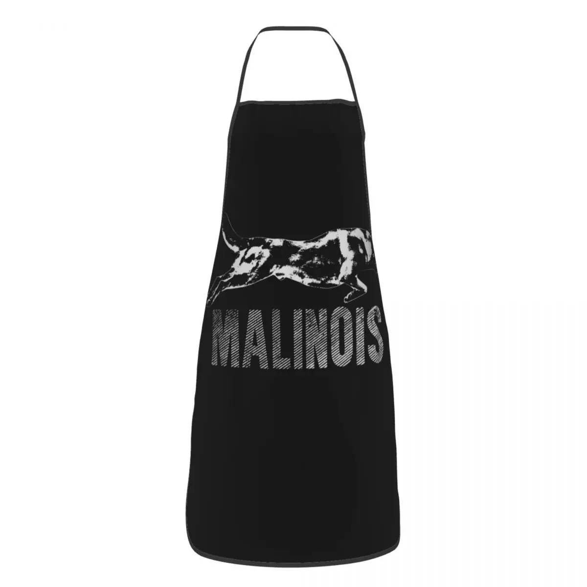 Custom Unisex Belgian Shepherd Malinois Bib Apron Adult Women Men Chef Tablier Cuisine for Cooking Mechelaar Dog Painting