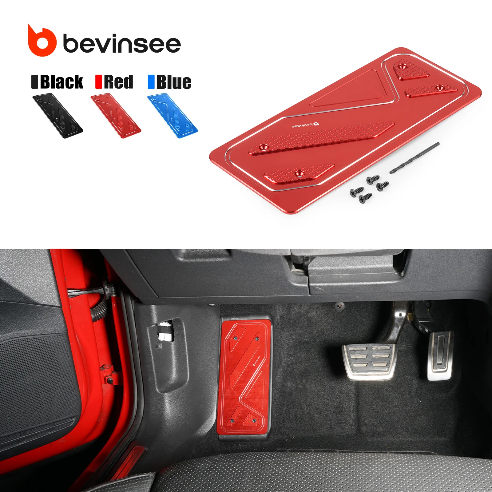 

BEVINSEE Foot Rest Pedal Cover for VW Golf 7, for Audi A3 RS3 8V, for for SEAT Leon 5F, Replace for 5Q1864551A