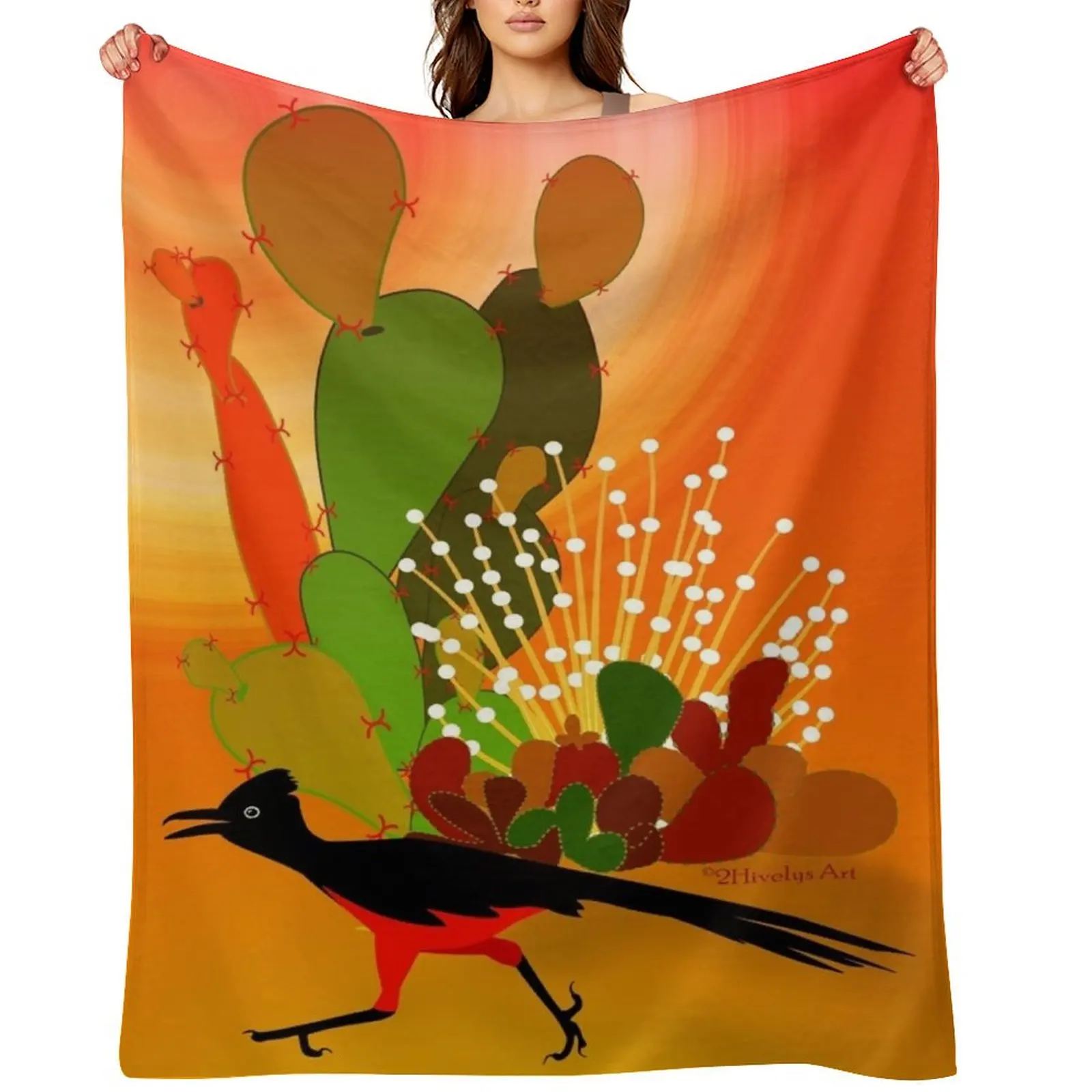 

Roadrunner Sunrise Throw Blanket Thermals For Travel Soft Plaid Plush Thin Blankets