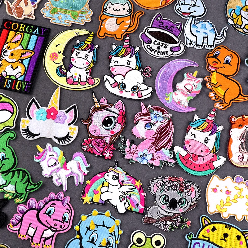 

Unicorn Sewing On Clothing Thermoadhesive Patches On Clothes Cute Embroidery Patch Iron On Patches Cartoon Fusible Skickers DIY
