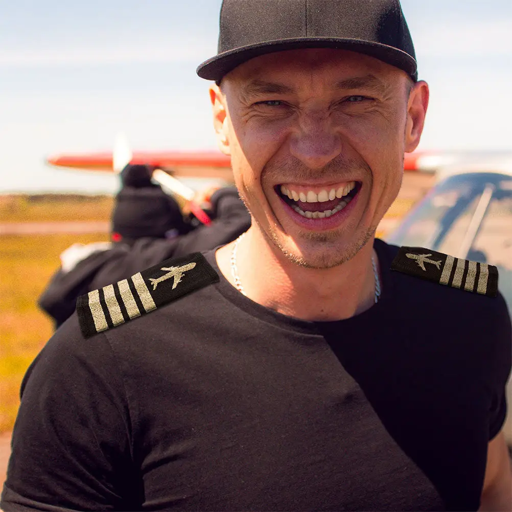 

Нашивки-погоны пилота авиакомпании, мягкие наплечные знаки, для косплея, сценической формы, значок капитана, бортпроводника