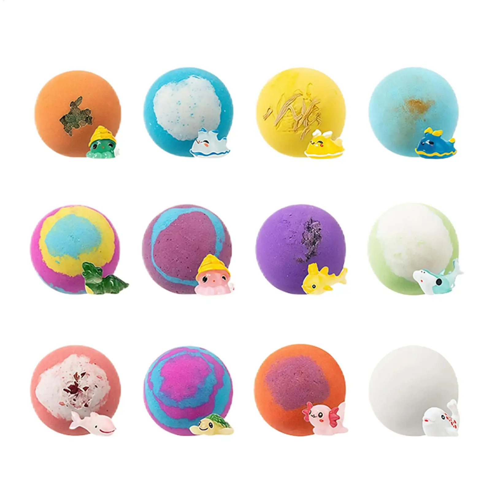 12 Bolas de Baño Efervescentes con Sales Oceánicas, Regalo para Niños, Bolas de Sal de Baño para Lavado Corporal, Regalo de Cumpleaños para Niños y Niñas