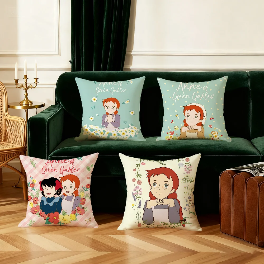 Anne Of G-green Gables Cushion Cover Bedroom Sofa Decorative Home Car Portable Cushion Cover With Zipper Soft Pillowcase