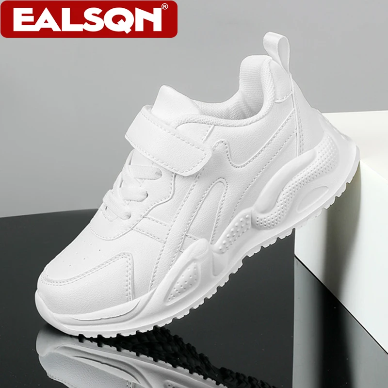 สีขาว Tenis รองเท้าผ้าใบสําหรับเด็กเด็กกีฬาสบายหนังนักเรียนเด็กสาวสบายๆรองเท้าขนาด 28-39