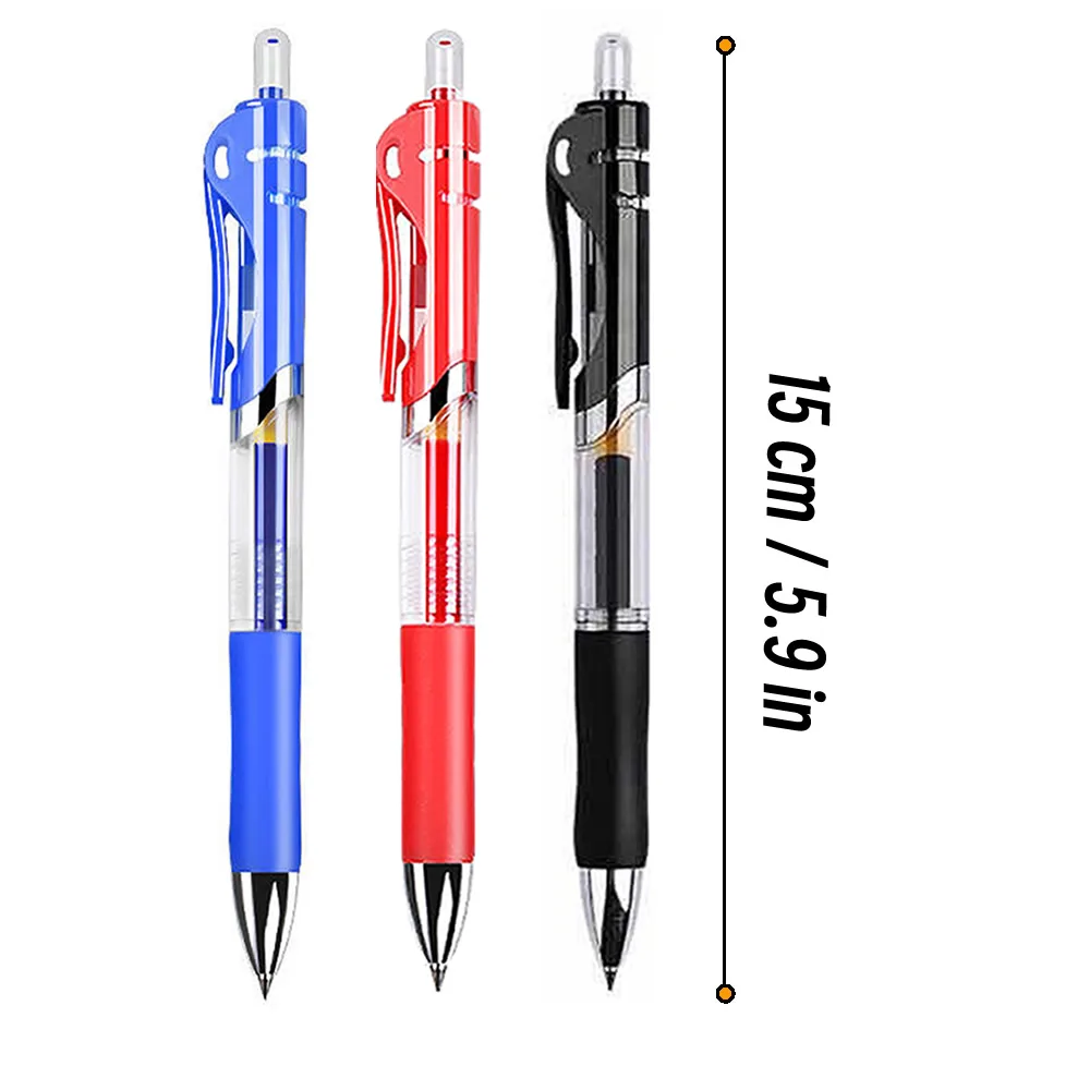 Retractable 0.5mm Red Blue Black Ink Gel Pens Colored Aesthetic Stationery Pen Supplies Ballpoint&Office Pencils Writing School