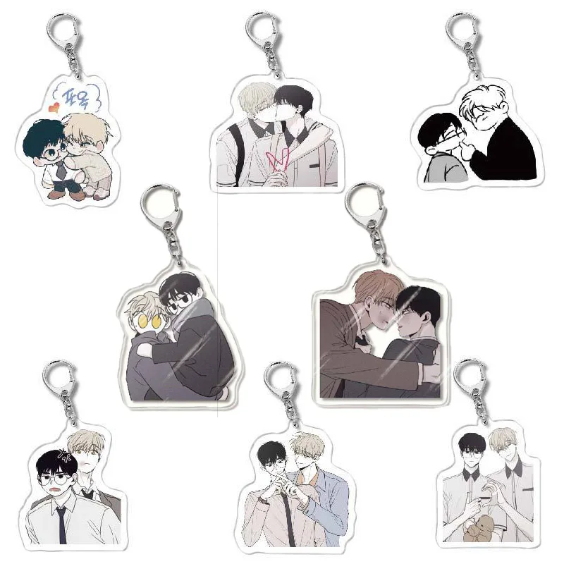 Korean BL Manwha Checkmate Anime Keychain Acrylic Figure Li Xiuxian Zheng Encheng Key Chain Key Ring Bag Pendant Ornament