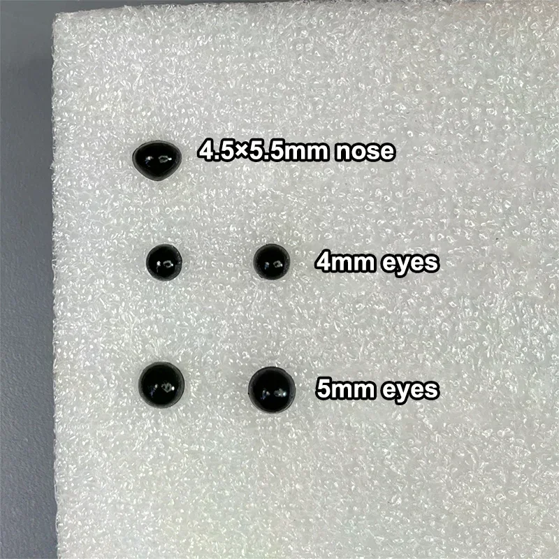 100 ชิ้น ตาและจมูกพลาสติกสีดำขนาดเล็ก สำหรับตุ๊กตาสัตว์ ของเล่น DIY ตุ๊กตาหมี ตุ๊กตาสุนัข อะไหล่ตกแต่ง