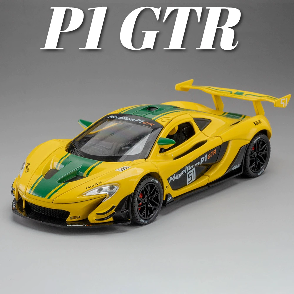 

1:22 P1 GTR SL63 Суперкар Металлическая литая под давлением модель автомобиля Игрушечный звук и свет Высокая имитация спортивных автомобилей Модели Подарки для парня