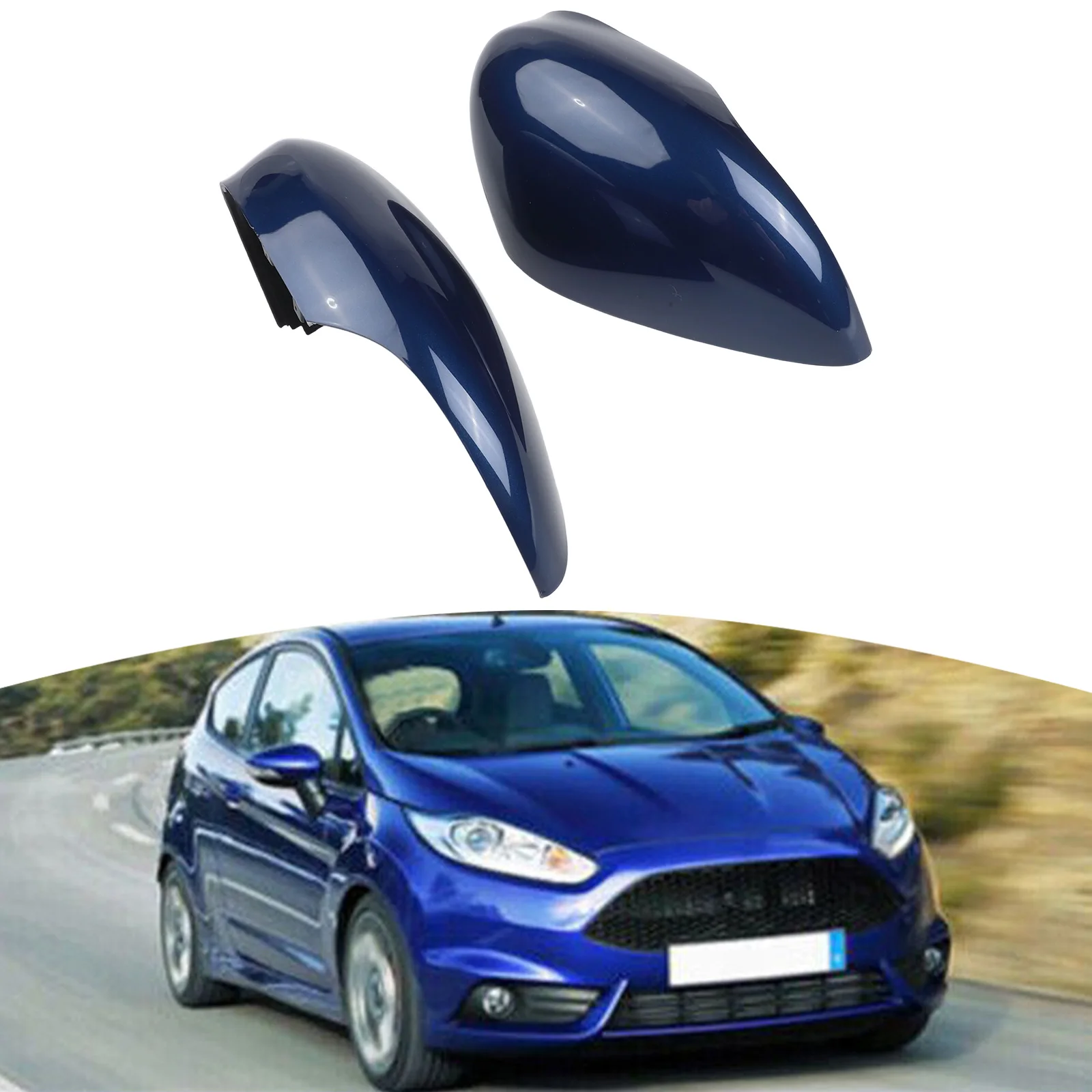 Car Wing Mirror Cap Cover Compatible with For Ford For Fiesta MK7 Produced Between 2008 and 2017 for Both Sides
