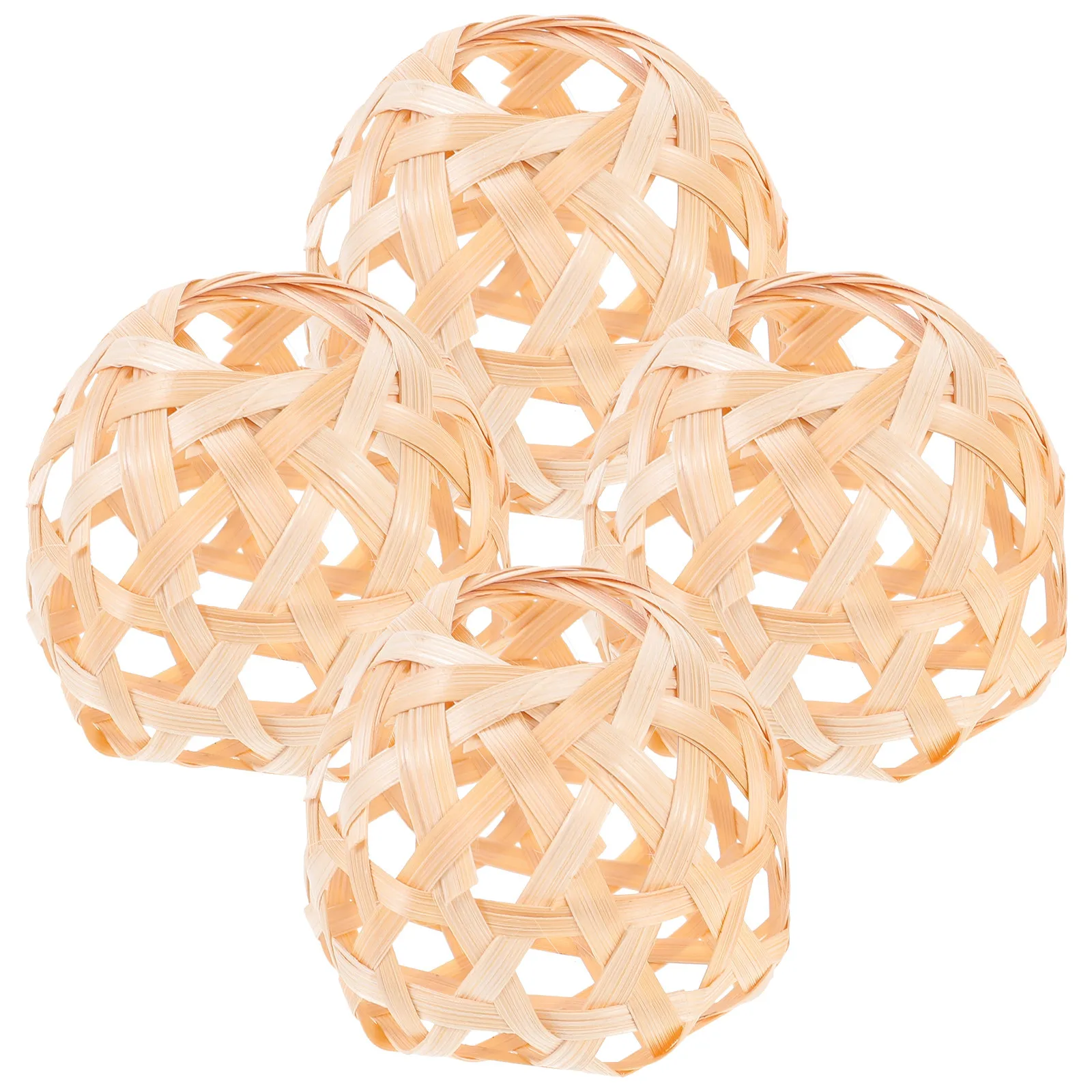 4Pcs Premium Vine Woven Hollow Balls Decorative Pendant for Home Office Wedding Party Decoration Wall Plant Basket Dry Flower