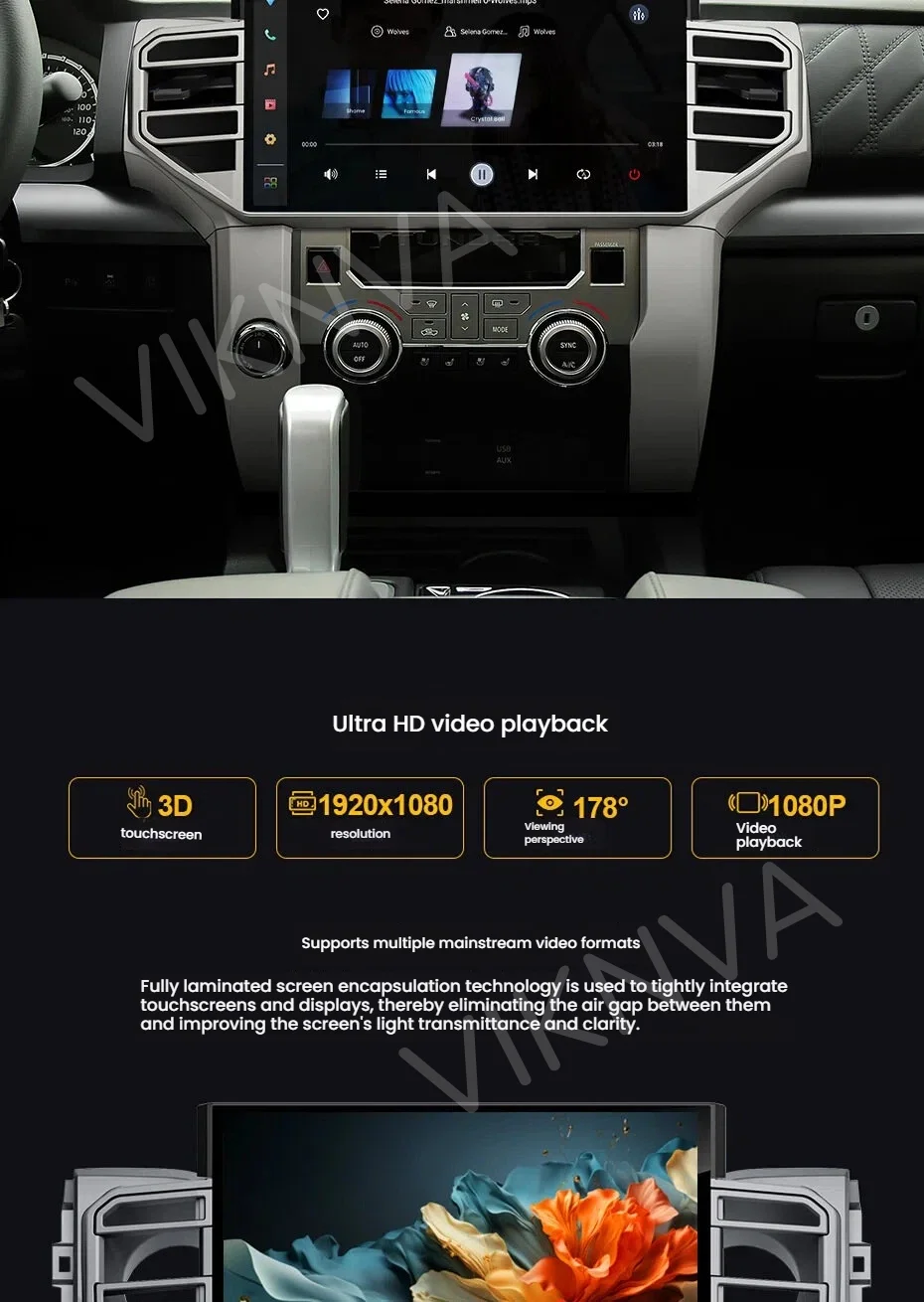 

14,6-дюймовый мультимедийный GPS-экран с Android 13 и CarPlay для Toyota Tundra Sequoia 2014-2024 годов выпуска