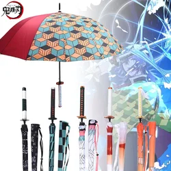 Anime Demon Slayer Katana Umbrella Kimetsu No Yaiba Giyuu Ninja Sword Parasol Creative Japanese Samurai Katana Handle Umbrella