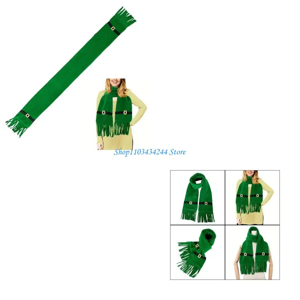 

Patrick's Day Scarf Casual Tassels Scarf Irish Green Scarf Long Shawl Scarves