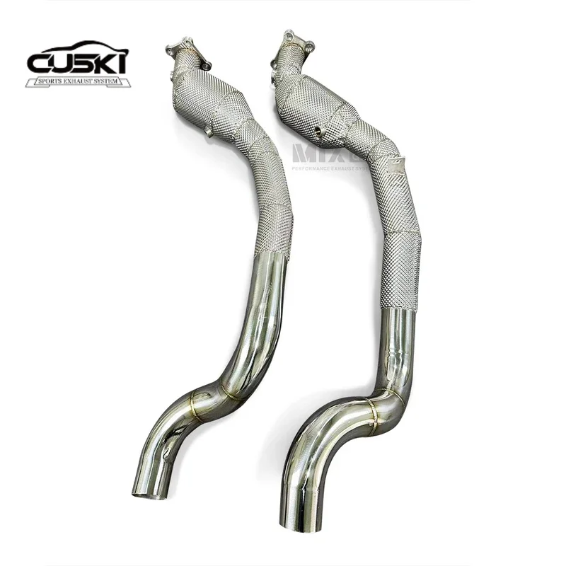 High Flow mid pipe Downpipe For PORSCHE Cayenne 958 4.8 2010-2016 quality stainless steel Exhaust Modification Accessories