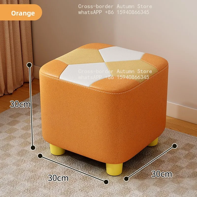 Living room coffee table small bench high-end sofa solid wood shoe change stool rental room strong