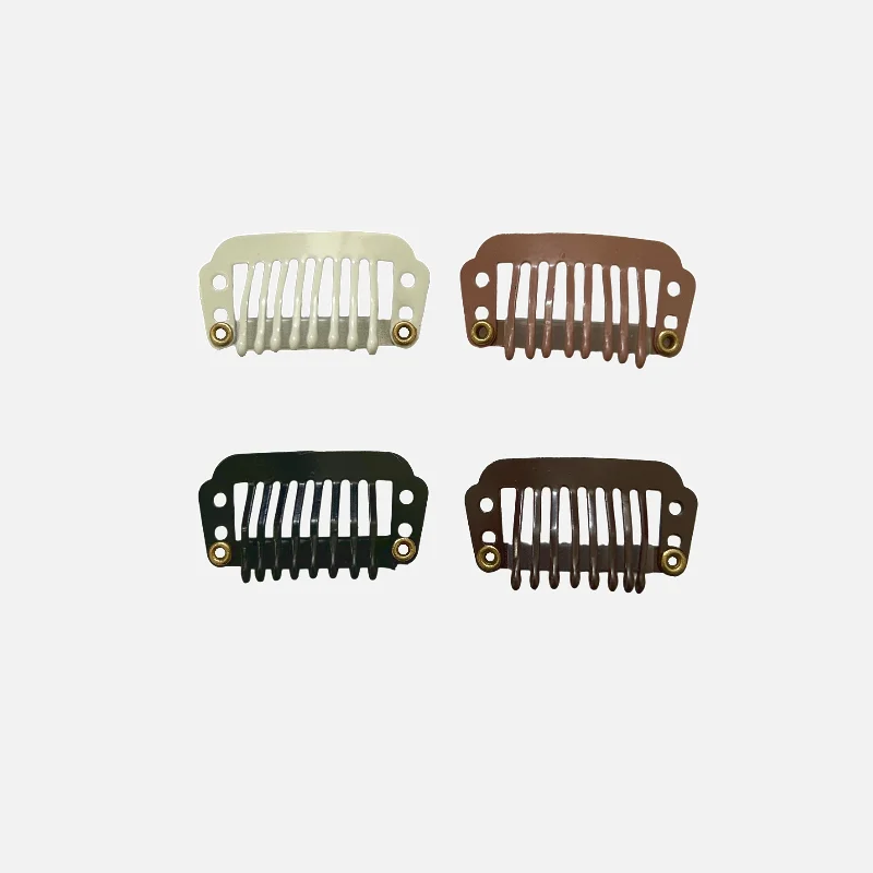 

50pcs/pack of 8 tooth teardrop wigs - Metal, durable, portable and lightweight design, work and daily use -Black off-white brown
