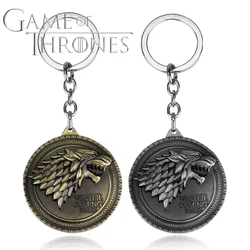 Movie Thrones Series Wolf Head Game Pendants Keychain Animal Jewelry Key Ring Backpack Accessories Key Chains Gifts Souvenir