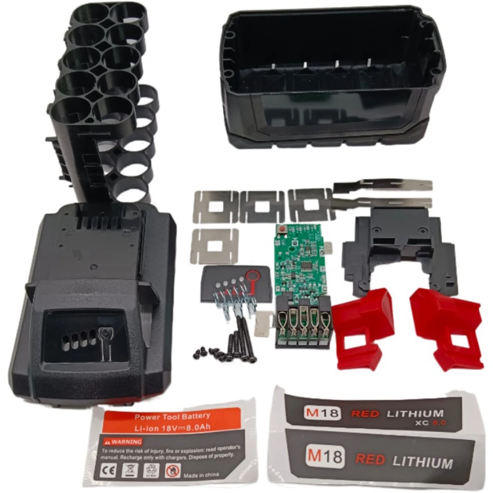 kit da placa de circuito para milwaukee caixa plastica da bateria placa protetora do pwb 10 core 18v 21700 li ion 01