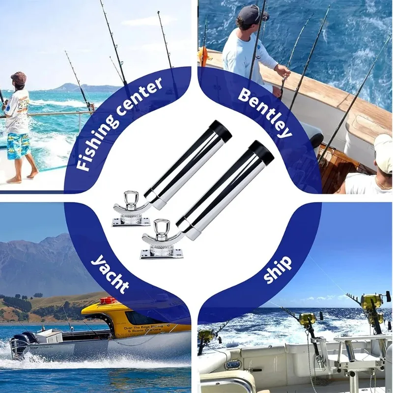

Adjustable 316 Stainless Steel Fishing Rod Holder Deck Mount Yacht Rod Pod Marine Boating Gear Accessories