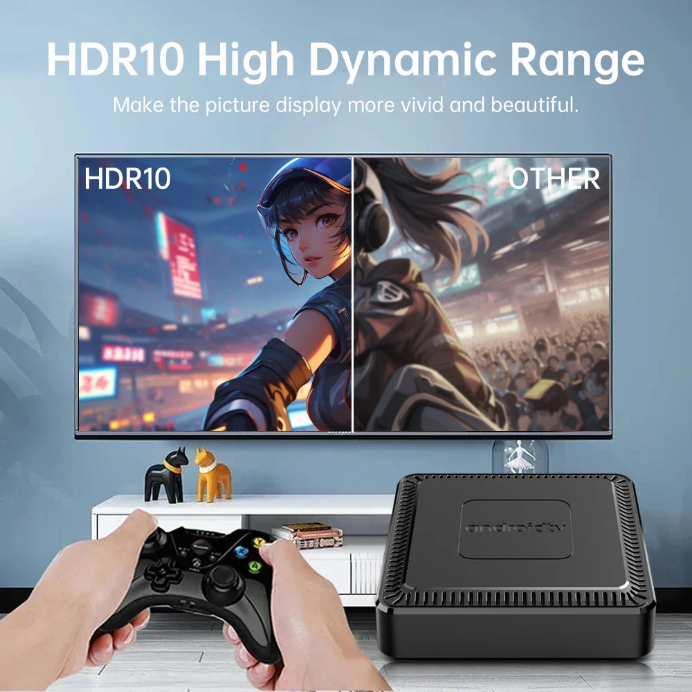 Q7 Android TV Box Voice Remote Control 4K Wifi 6 Ultra HD Smart Electronic Dual Band Home Player Full Netcom Decoder متوافق