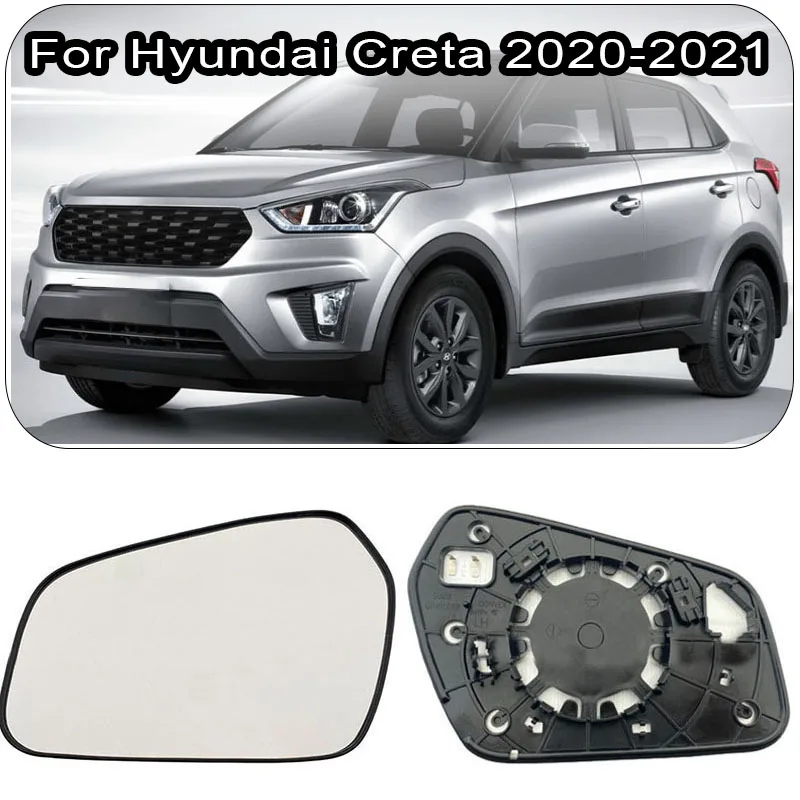 

For Hyundai Creta 2020-2021 Heated Rearview Mirror Glass Rearview Mirror Lens With Heating Blind Spot Detection System