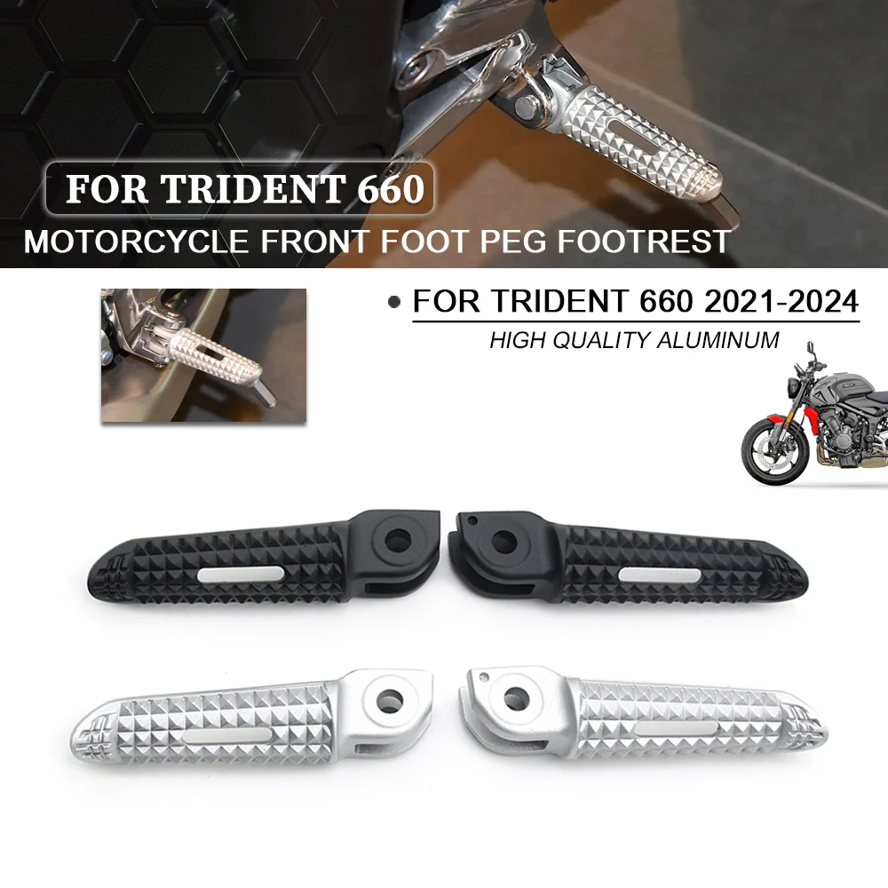 

Motorcycle Accessories For Trident 660 2021-2024 TRIDENT660 Front Footrests Foot Rest Foot Pegs Pedal Aluminum 660
