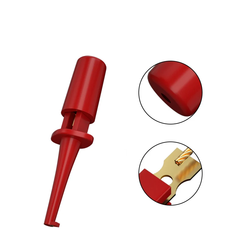 Mini Single Test Hook Clip Test Probe For Electronic Testing IC Grabber Red Black Round Crocodile Electric Clip Hook Test A2
