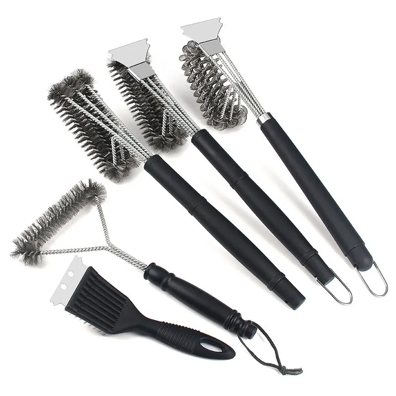 Barbecue Grill BBQ Brush Clean Tool Grill Accessories Stainless Steel Bristles Non-stick Cleaning Brushes Barbecue Accessories
