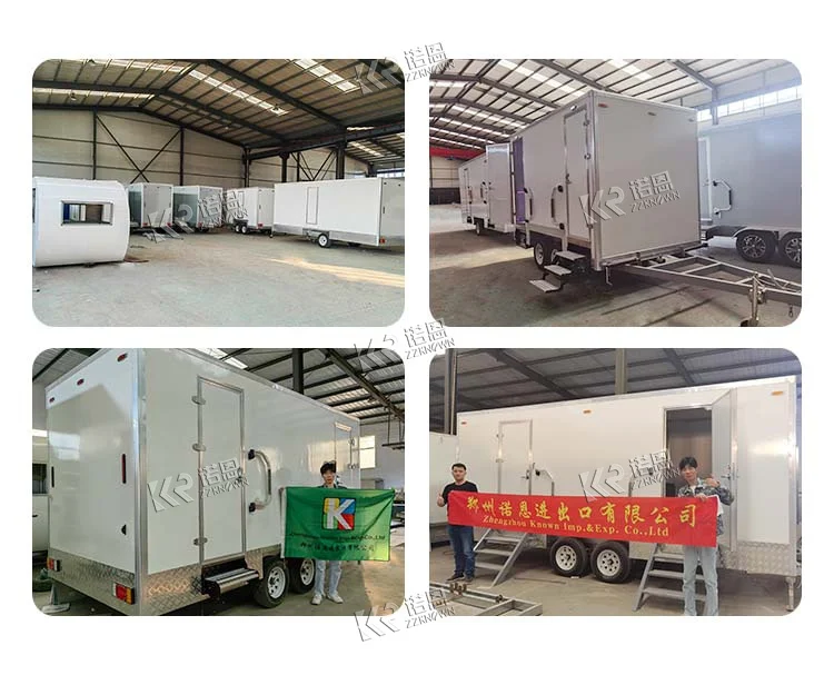 2024 Outdoor Luxury Portable Bathroom 2 Stalls Mobile Restroom Trailer Portable Camping Toilets Trailer Manufacturers For Sale