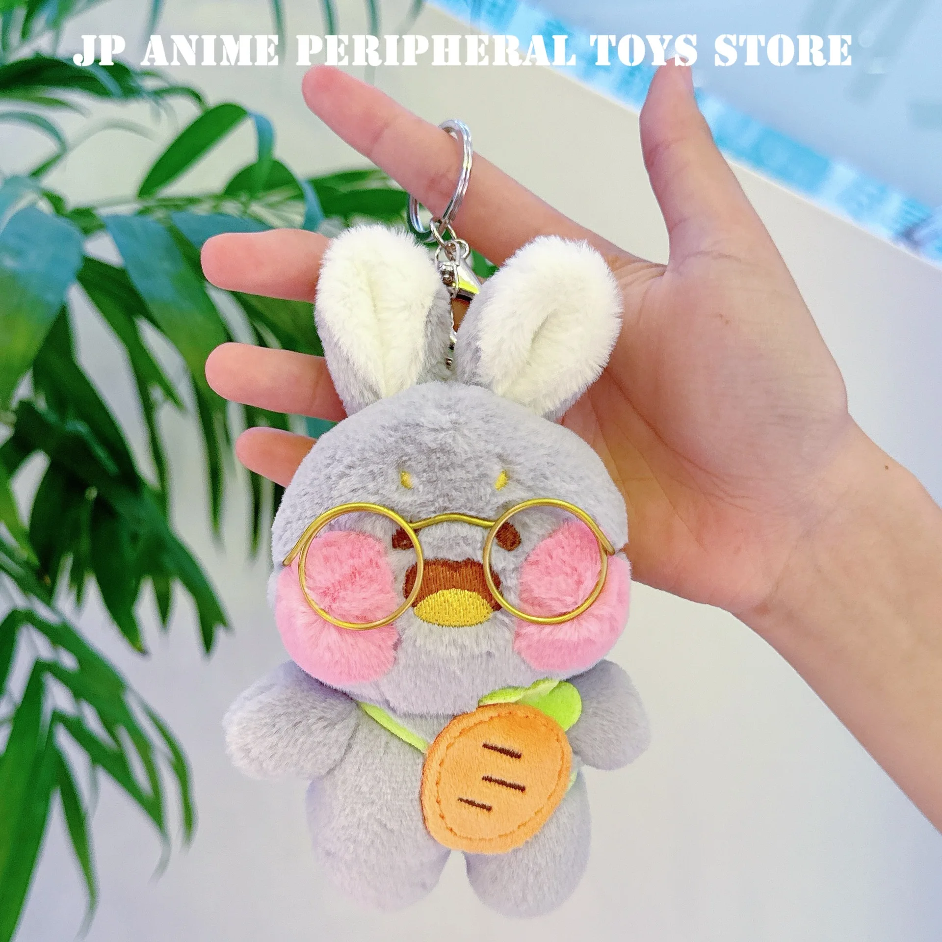2025 lunettes carotte lapin en peluche pendentif dessin animé mignon lapin étudiant porte-clés sac à dos décoration cadeau d'anniversaire pour enfants