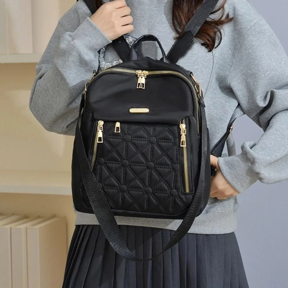 Oxford Cloth Simple Luxury Backpack Small Pack Solid Color Solid Color Shoulder Bag Korean Style Multi-functional Retro Backpack