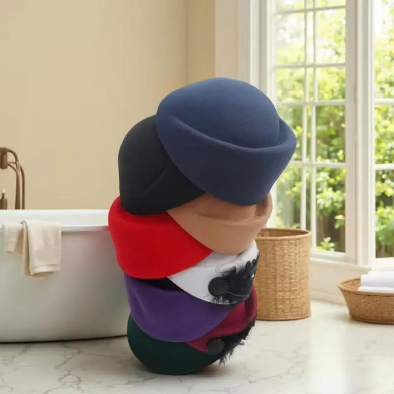 

C63C Elegant Color Hat Classical British Adjustable Circumference 7 Stylish Colors For Daily Wear