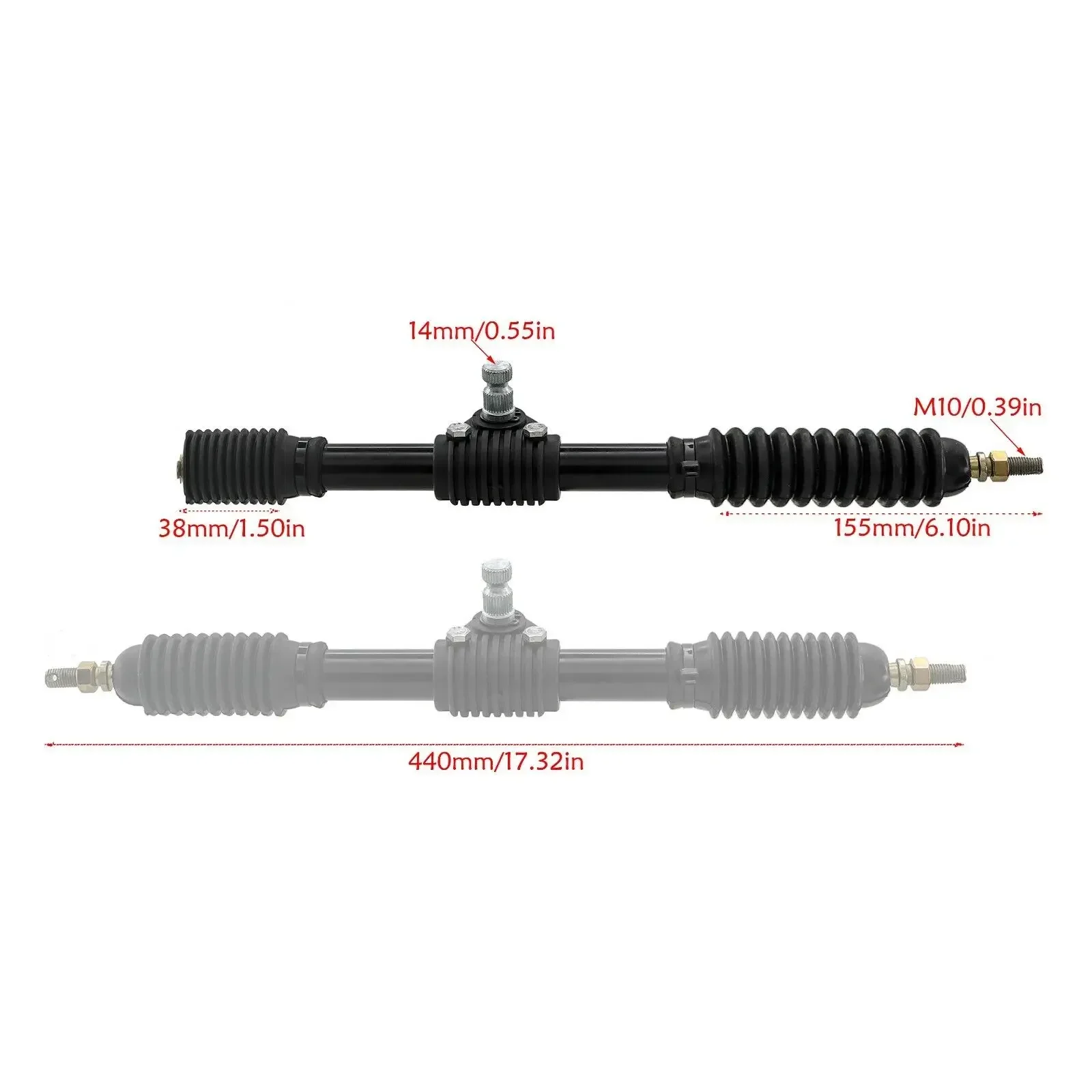 270mm Steering Wheel Kit Gear Rack Pinion Adjustable Shaft  Set Replacement for  Go Kart Go Cart Golf Cart UTV Drift