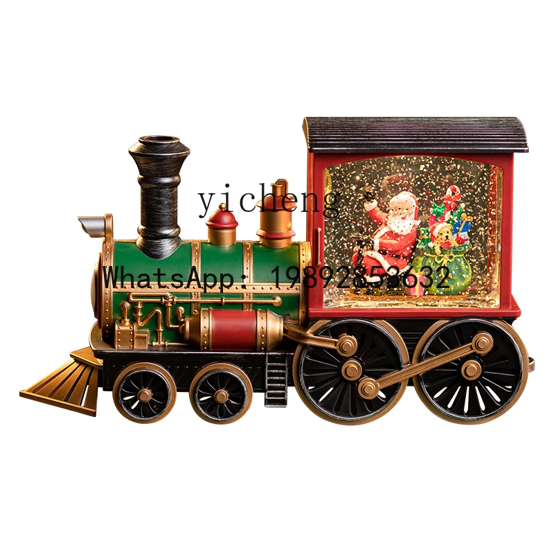 B3  Christmas music box toy music box crystal ball train steam snowflake gift