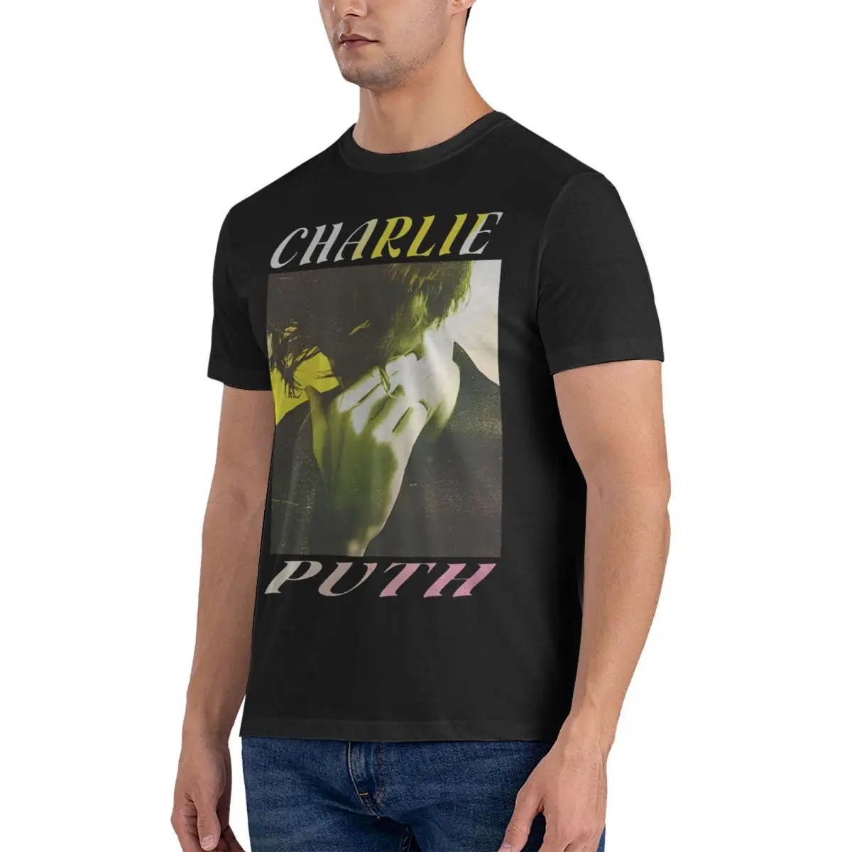 Men's Cool T Shirt C-Charlie Puth 100% Cotton Tops Vintage Short Sleeve Crew Neck Tees Gift Idea T-Shirts